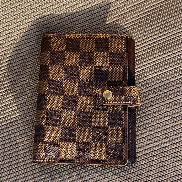 Louis Vuitton Accessories - Louis Vuitton Agenda PM Ebene Planner with Gold Accents